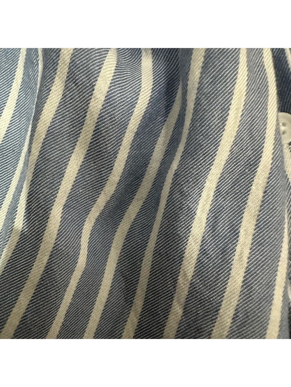 BeachLunchLounge Women's Blue Striped Button Down Blouse, Size Small - Picture 9 of 9